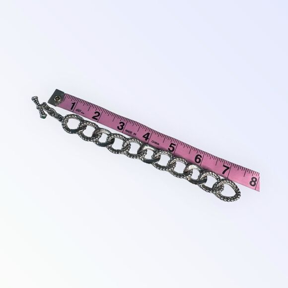 Judith Ripka Sterling Silver CZ Toggle Bracelet - Picture 3 of 4